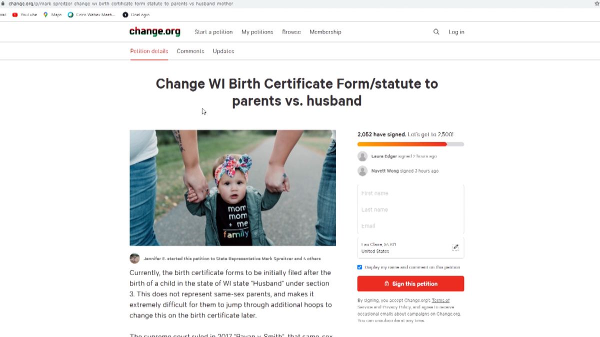 Gender neutral birth cert