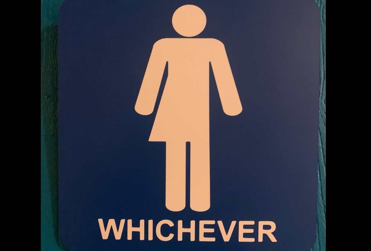 gender-neutral bathrooms, sign